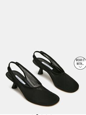Steve Madden Black Mesh Slingback Flats